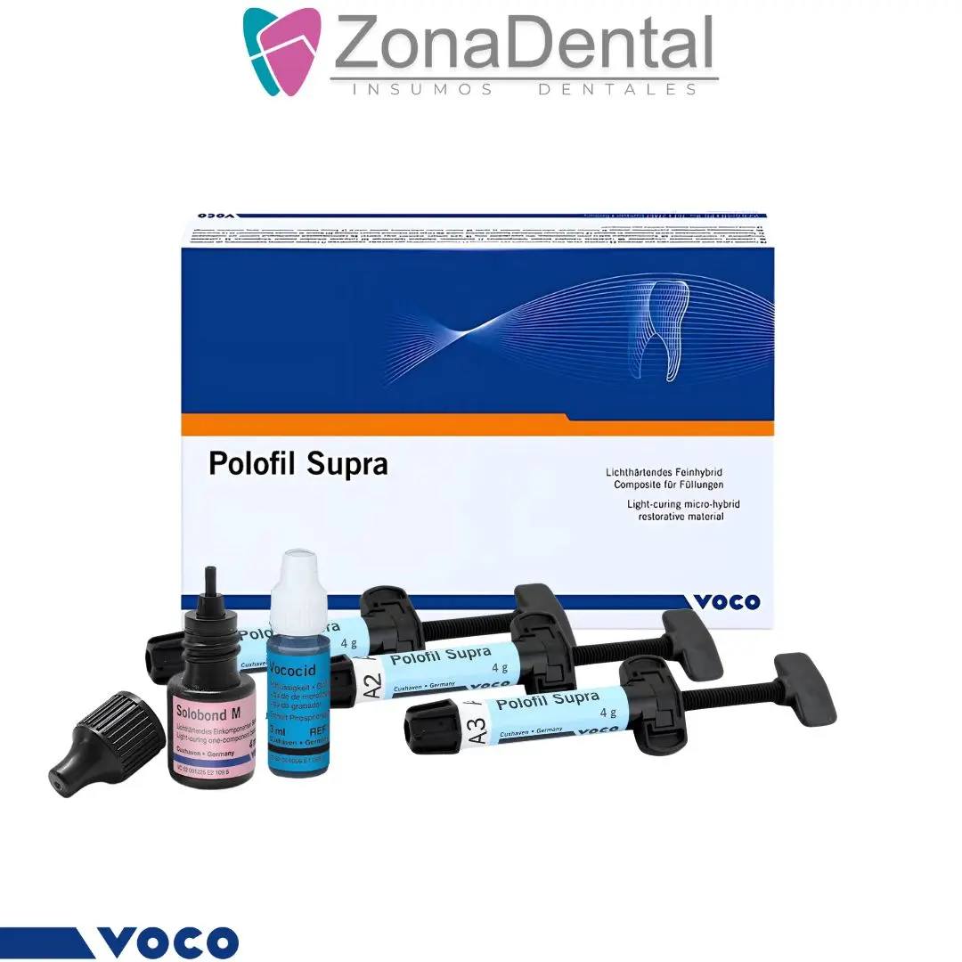 POLOFIL SUPRA KIT X 4jr adhesivo 4ml, acido grabador + accesorios VOCO