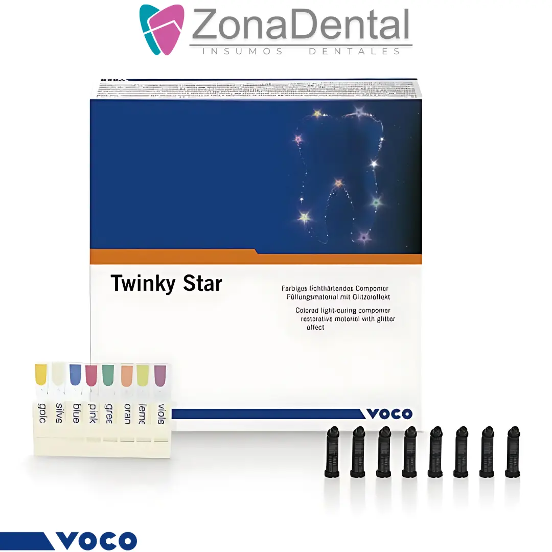TWINKY STAR 40 CAPSULAS DE 08 Col. + COLORIMETRO 0.25g VOCO